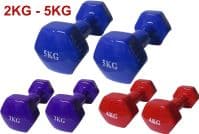 DUMBBELLS HEXAGONAL CAST IRON WEIGHTS LADIES HOME EXERCISE GYM WORKOUT AEROBIC